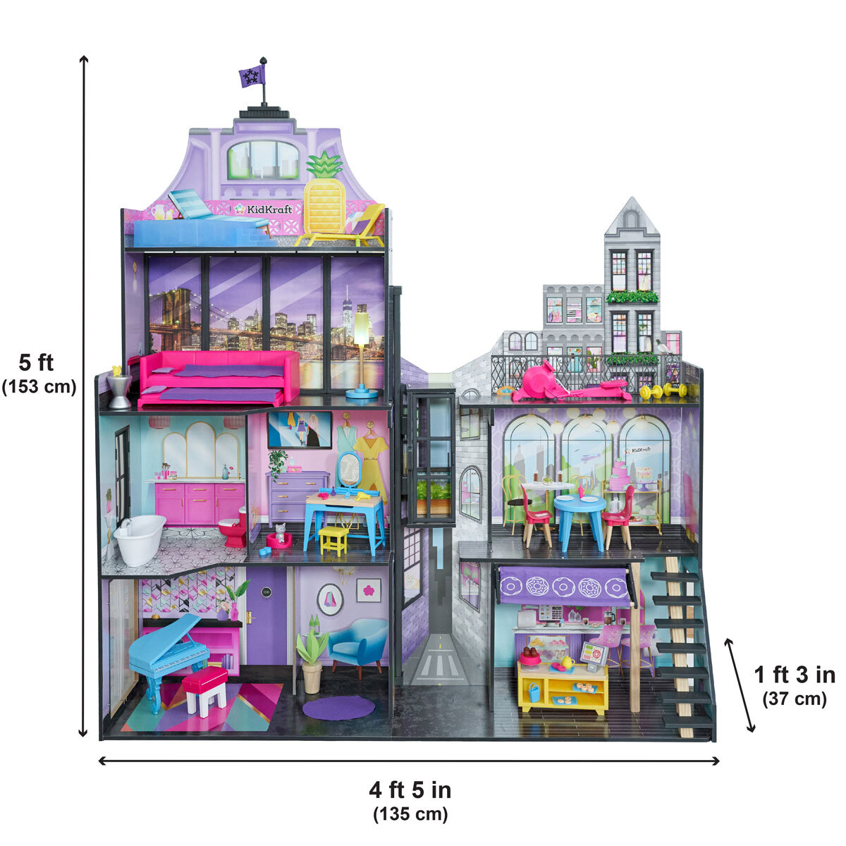 Buy  2 in 1 Penthouse Dollhouse Dimensions Image at Costco.co.uk