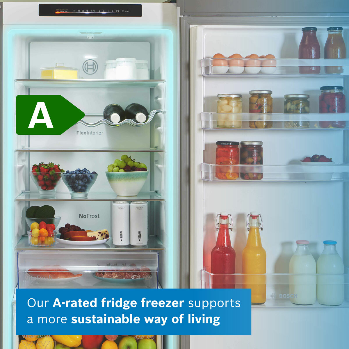 Bosch Series 4 KGN392LAGG Fridge Freezer, A Rated in Silver