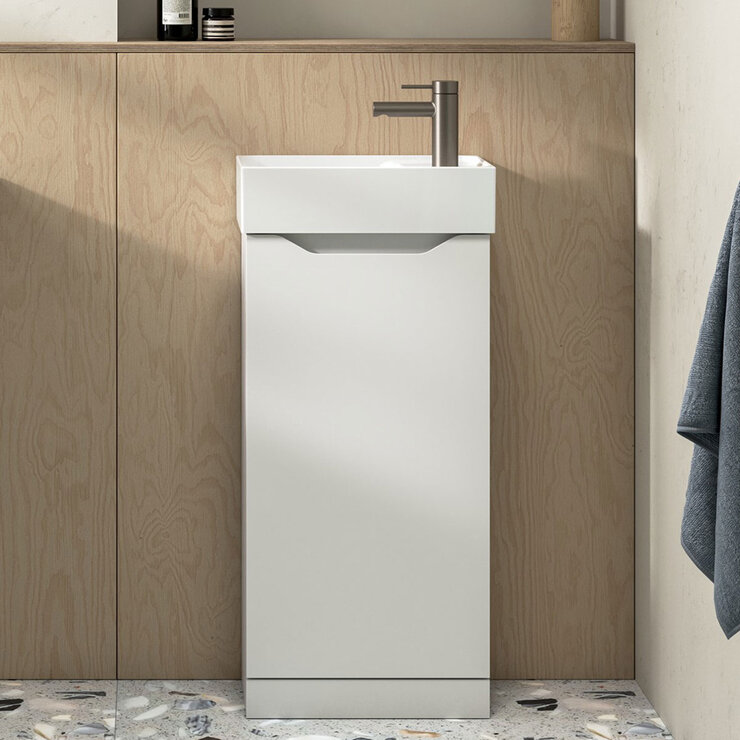 Tavistock Coda Cloakroom Floor Mount With Basin in 2 colours at costco.co.uk