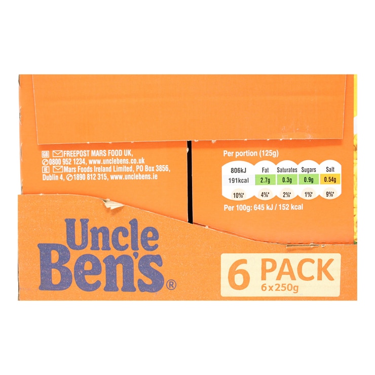 Uncle Ben's Golden Vegetable Microwave Rice, 6 x 250g