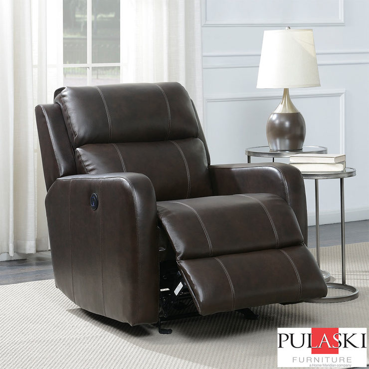 Pulaski Brown Leather Power Glider Recliner Chair Costco Uk