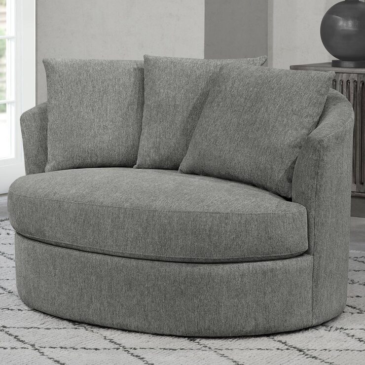 Thomasville Light Grey Fabric Swivel Chair Costco UK