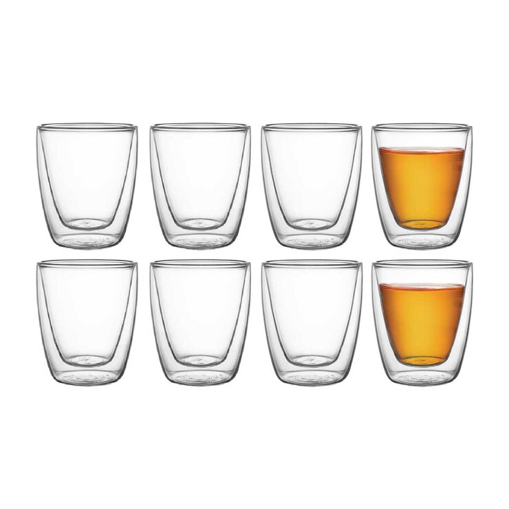 Tramontina Double Walled Glass Set, 270ml, 8 Piece