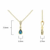 Pear Cut Blue Topaz & 0.07ctw Diamond Pendant, 18ct Yellow Gold Pear Cut Blue Topaz & 0.07ctw Diamond Pendant, 18ct Yellow Gold