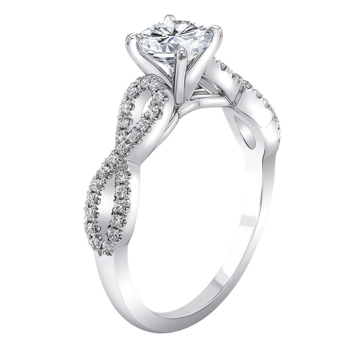 0.93ctw Round Brilliant Cut Diamond Ring, Platinum Costco UK