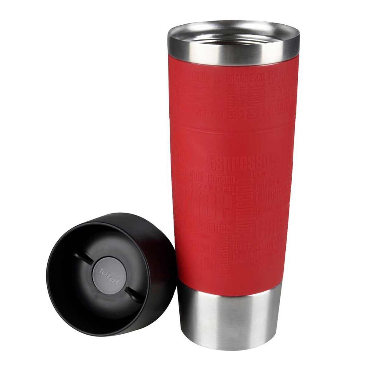 Tefal Double Wall Vacuum Insulated Stainless Steel 500ml Travel Mugs, 2