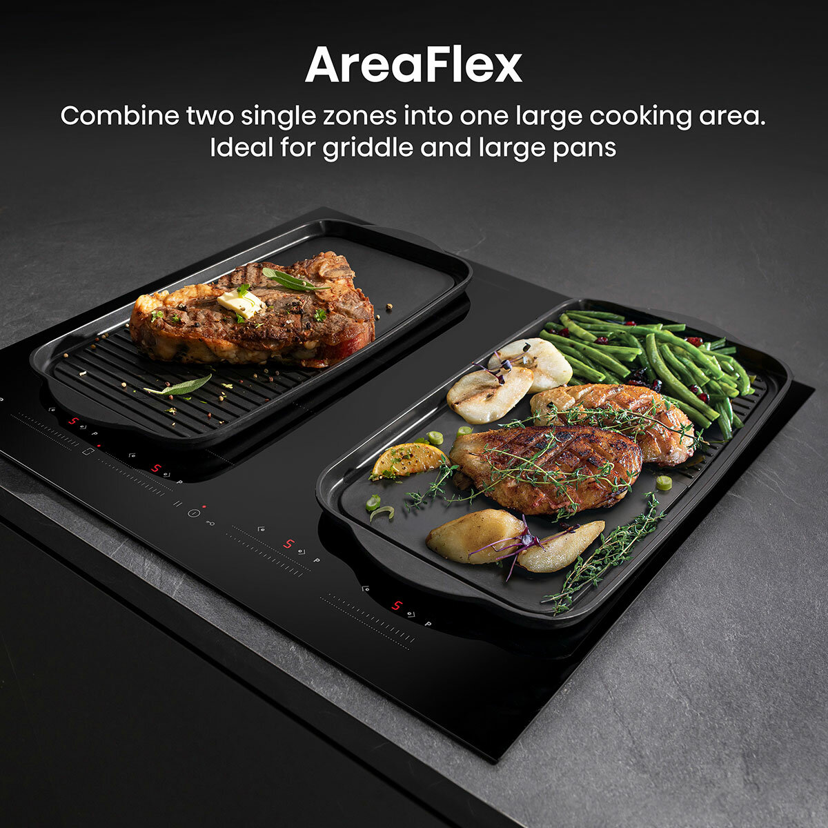 Hisense Hi6 HI6442BSCE 60cm Electric Induction Hob with Area Flex, in Black