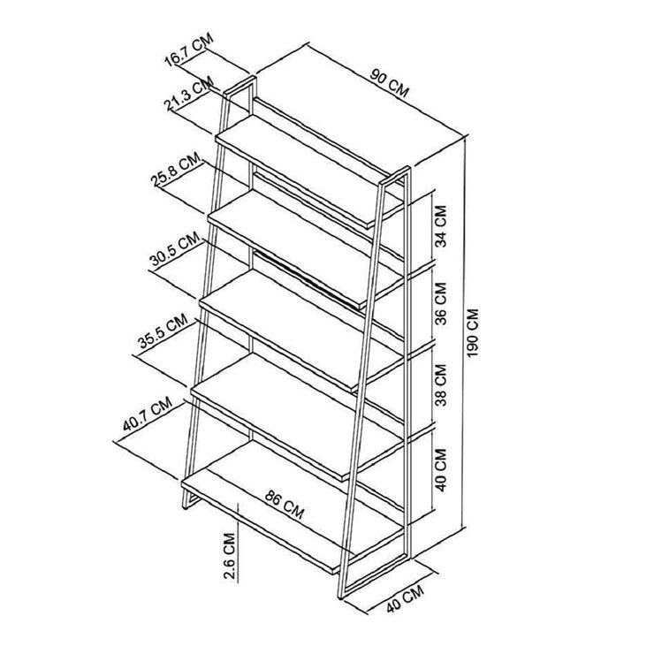 Bentley Designs Milan Dark Oak Ladder Bookcase Costco UK