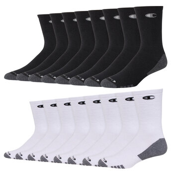 Champion Men's Crew Sock, 8 Pack in 2 Colours