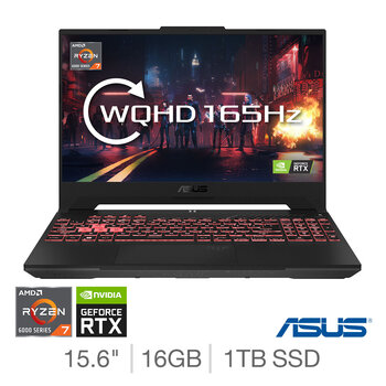ASUS TUF, AMD Ryzen 7, 16GB RAM, 1TB SSD, NVIDIA GeForce RTX 3060, 15.6 Inch Gaming Laptop, FA507RM-HQ019W