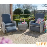 LIFE Outdoor Living Brisbane 3 Piece Reclining Chat Set