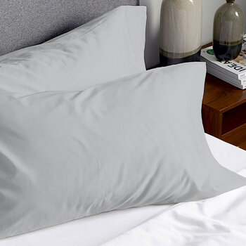 Purity Home 400 Thread Count Cotton Pillowcases, 2 Pack in Light Grey