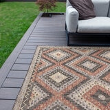 Concept Looms Sumac Brown Rust Indoor Outdoor Rug, in 3 Sizes Concept Looms Sumac Brown Rust Indoor Outdoor Rug, in 3 Sizes