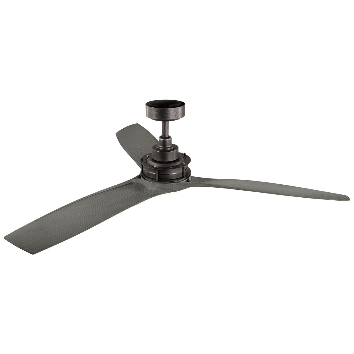 Ried 142cm indoor fan in Anvil Iron black finish with Driftwood Grey blades