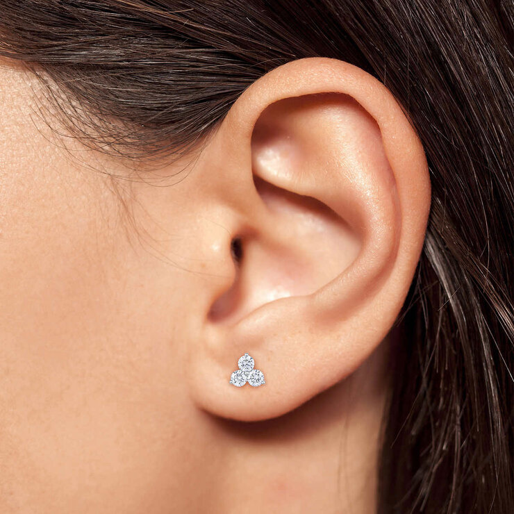 0.85ctw 3 stone earrings 0.85ctw 3 stone earrings