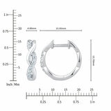 0.20ctw Round Brilliant Cut Diamond Infinity Hoop Earrings, 14ct White Gold