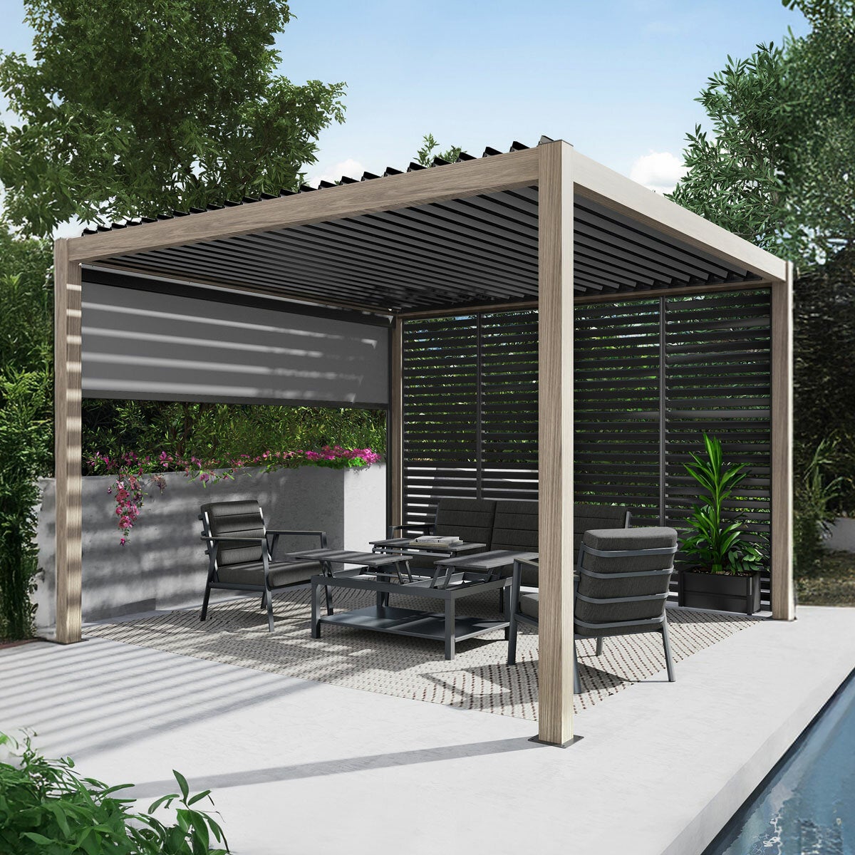 Pavillo Teak 11.5ft x 11.5ft Pergola (3.5m x 3.5m) Pavillo Teak 11.5ft x 11.5ft Pergola (3.5m x 3.5m)