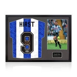 David Hirst Signed Framed SWFC Football Shirt including 1 Photo in 2 Options: White or Black Mount