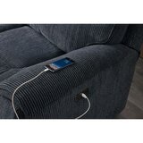 Atlanta Grey Cord Fabric Power Reclining Large 2 Seater Sofa
