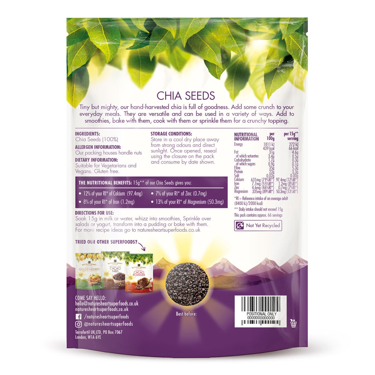 Nature's Heart Chia Seeds, 1kg Costco UK