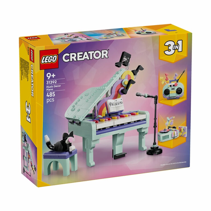 LEGO Creator 3-in-1 Music Decor Piano with Cat - Model 31392 (9+ Years) LEGO Creator 3-in-1 Music Decor Piano with Cat - Model 31392 (9+ Years)
