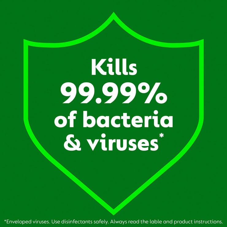 Kills 99.99% of Bacteria & Viruses