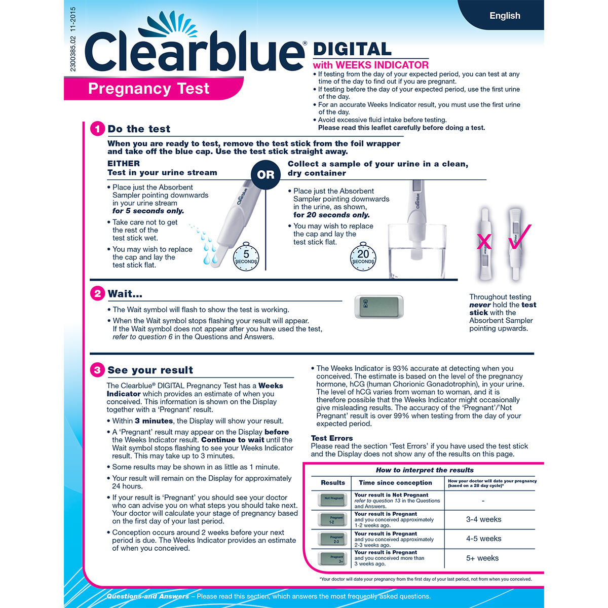 Clearblue Digital Pregnancy Test Sticks, 4 Tests