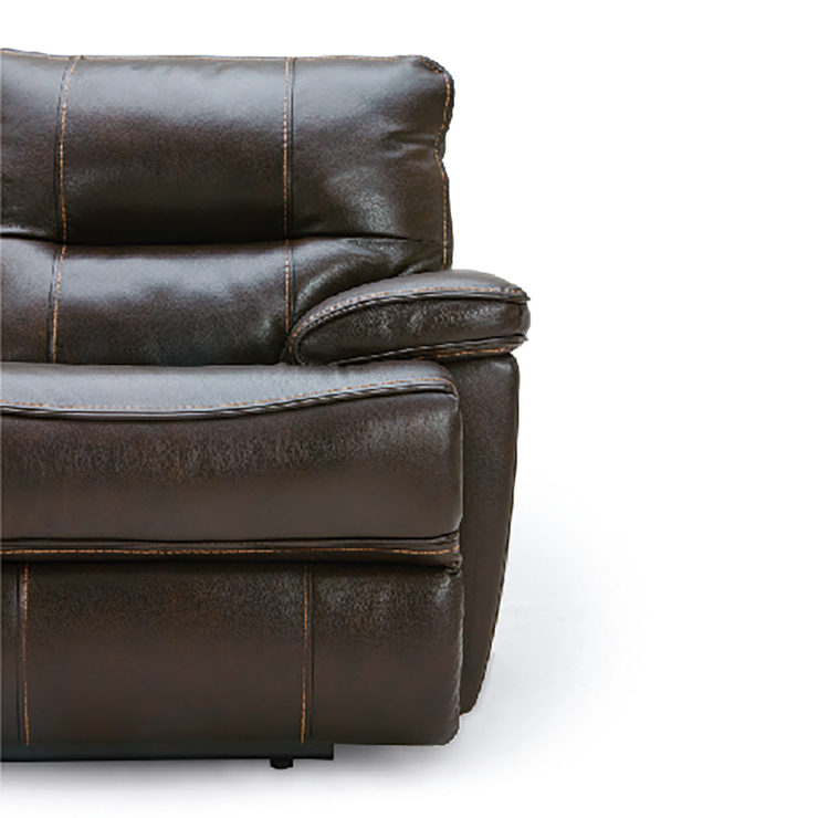 Kuka 3 Seater Brown Leather Power Recliner Sofa Costco UK