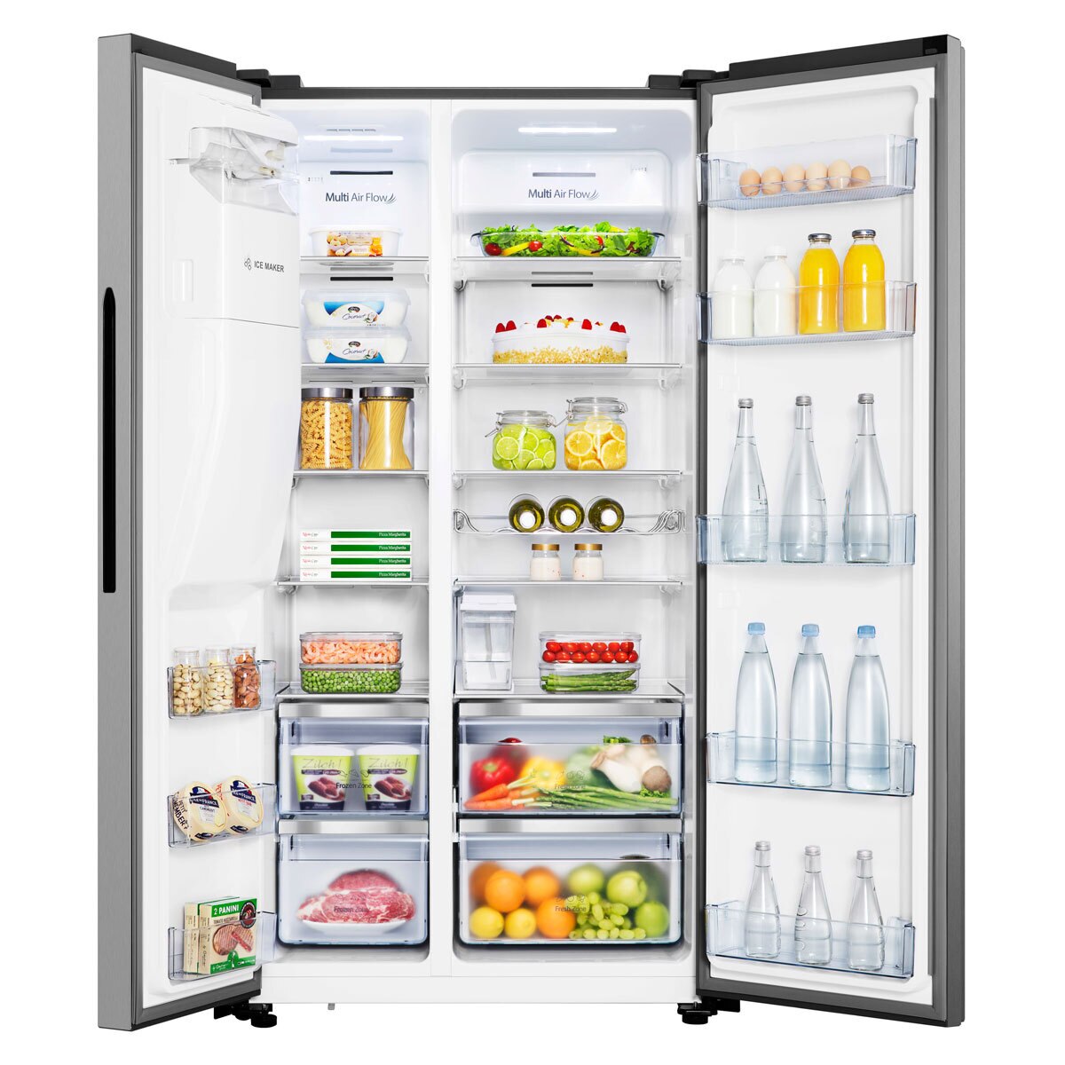 Hisense RS694N4TZF, Side by Side Fridge Freezer F Rated in Stainless