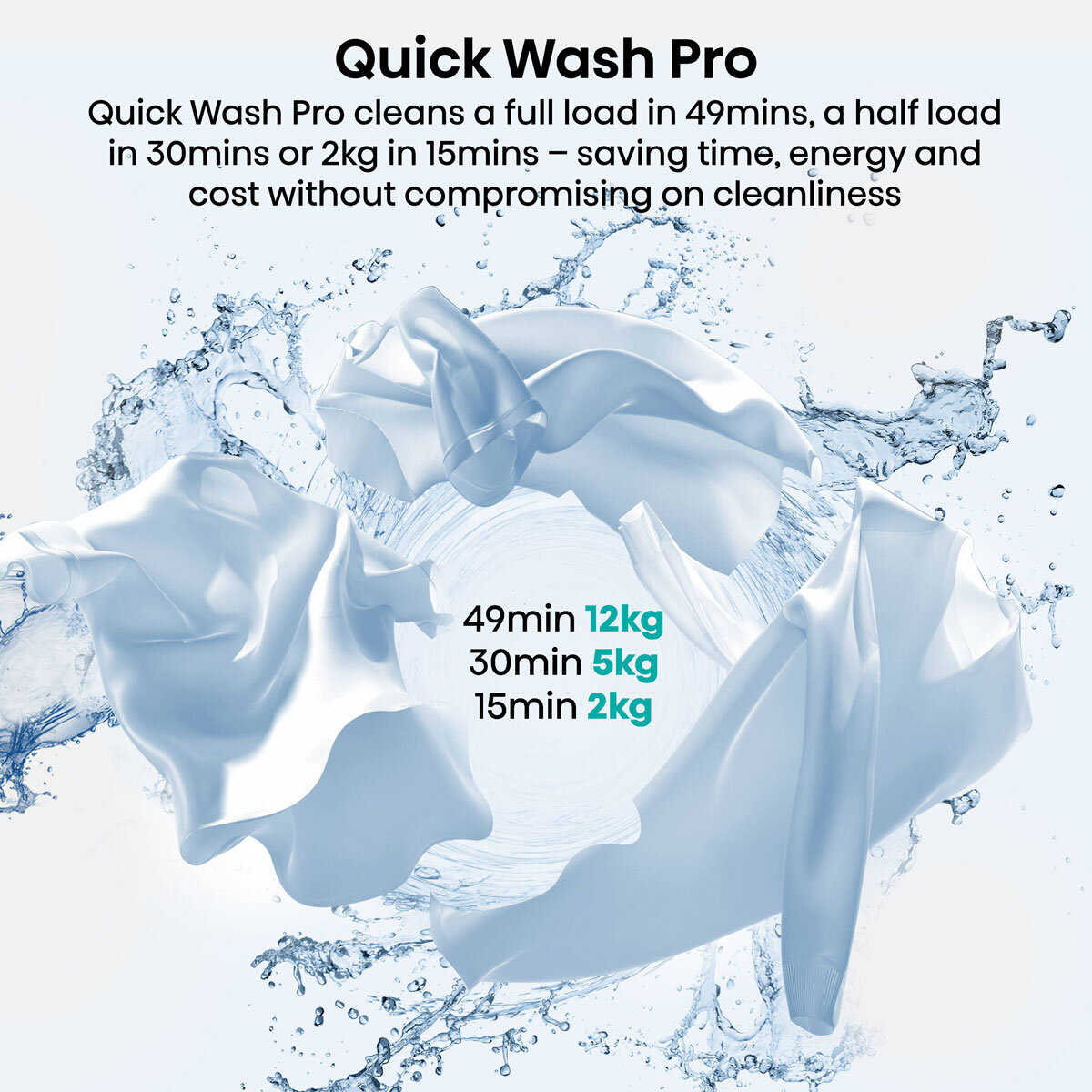 Hisense KitchenFit 5i Series WD5I1245BBR, 12kg/ 8kg Washer Dryer, D Rated in Black