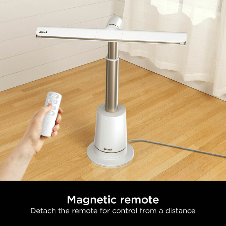 Lifestyle image of  Shark TurboBlade Multi-Directional Cooling Fan with magnetic remote