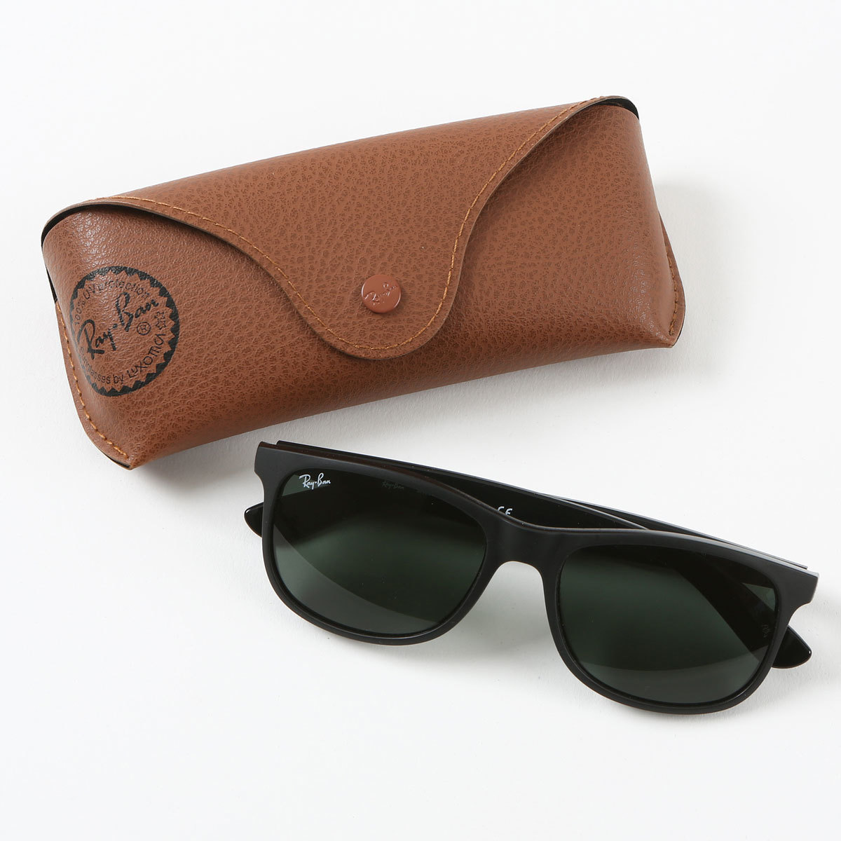 Ray-Ban Andy Matte Black Sunglasses with Green Lenses, RB...