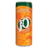 J2O Orange & Passion Fruit Cans, 250ml