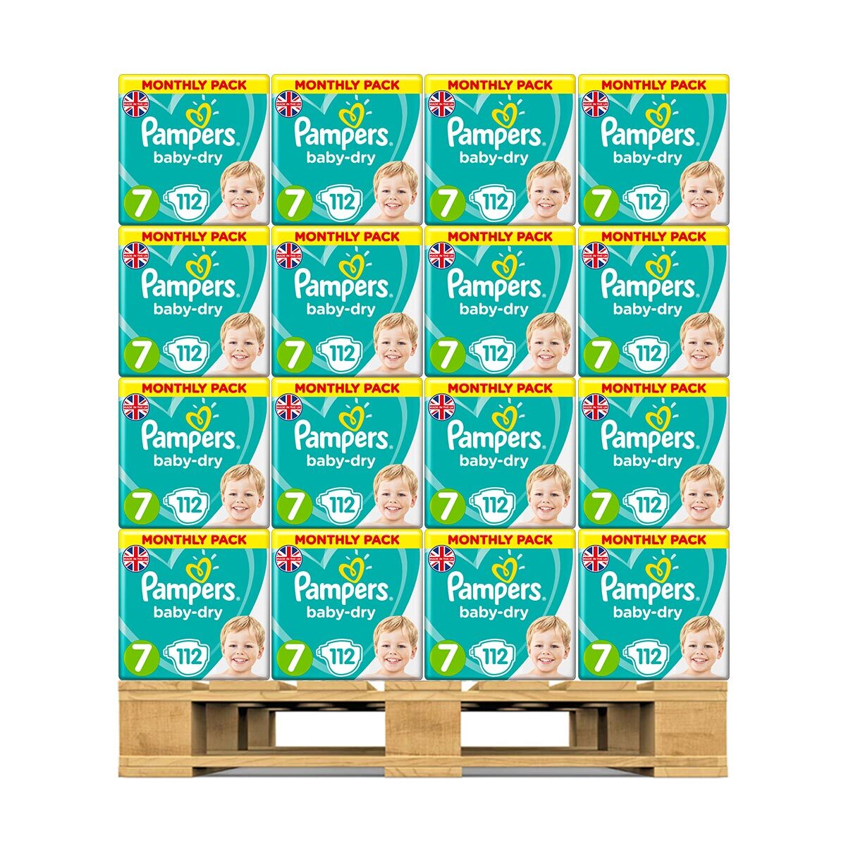 Pampers Baby-Dry Size 7, 54 x 112 Monthly Pack
