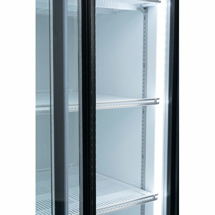 Contender RUG048 783L Commercial Sliding Double Glass Door Fridge, F Rated in White
