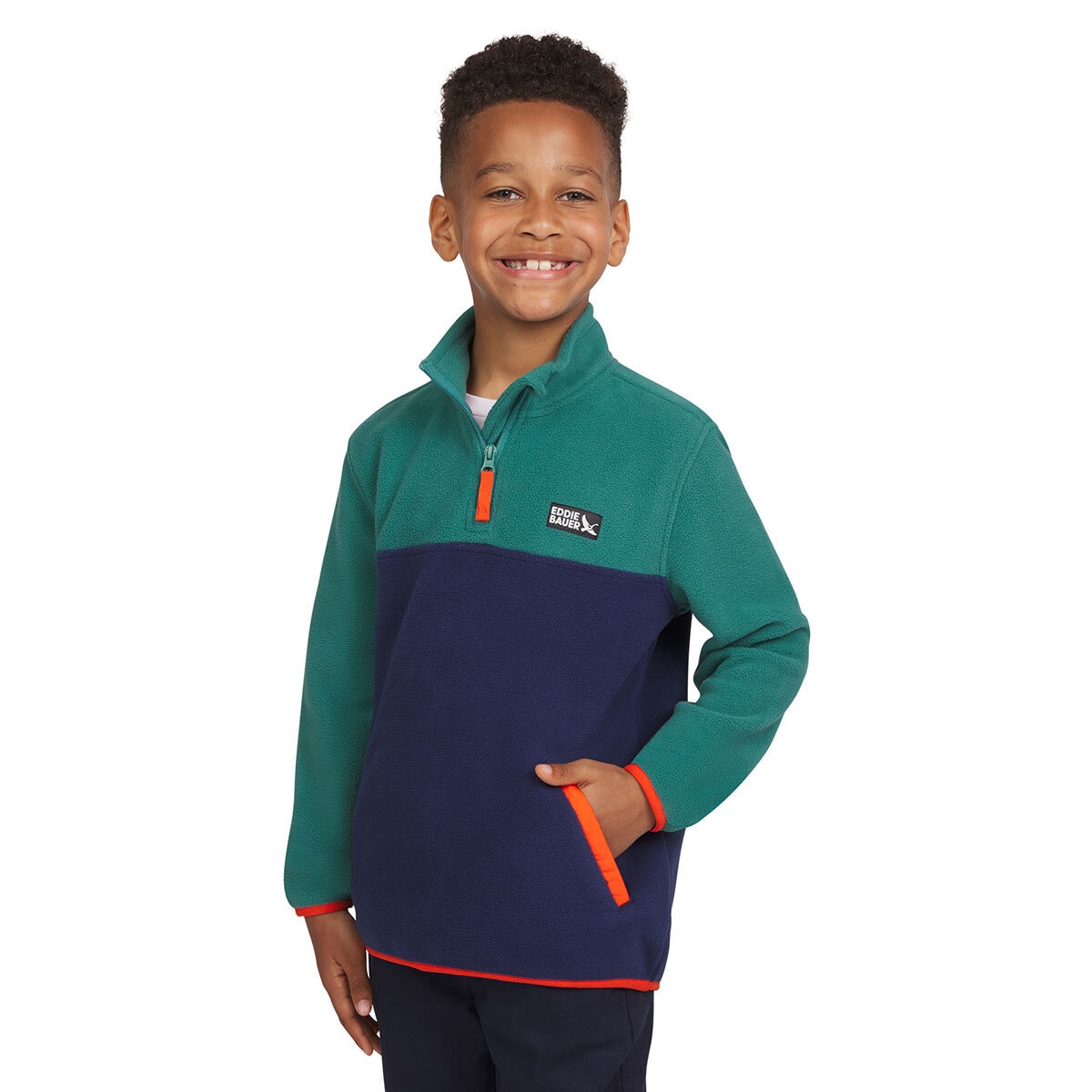 Eddie Bauer Youth Quest Pullover Fleece in Green