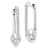 7-7.5mm Freshwater Pearl & 0.20ctw Diamond Earring