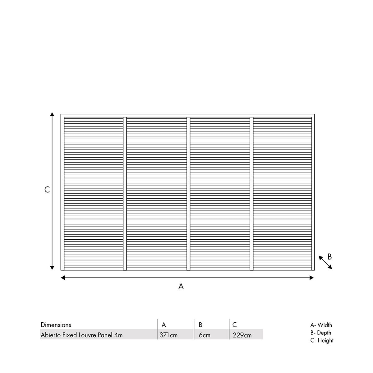 Sunvilla 7ft 6" x 12ft 2" (2.3 x 3.7m) Fixed Louvered Wall Panel