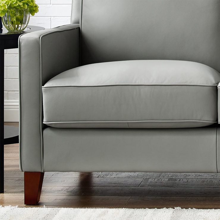 West Park 3 Seater Light Grey Leather Sofa Costco UK