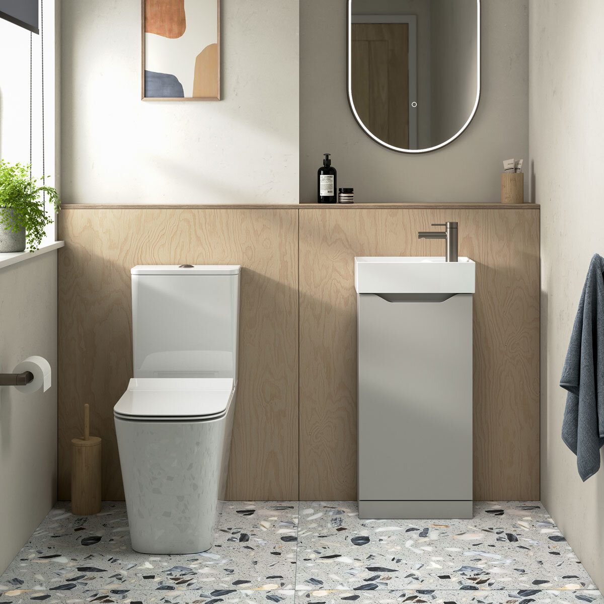 Tavistock Coda Cloakroom Floor Mount With Basin in 2 colours at costco.co.uk