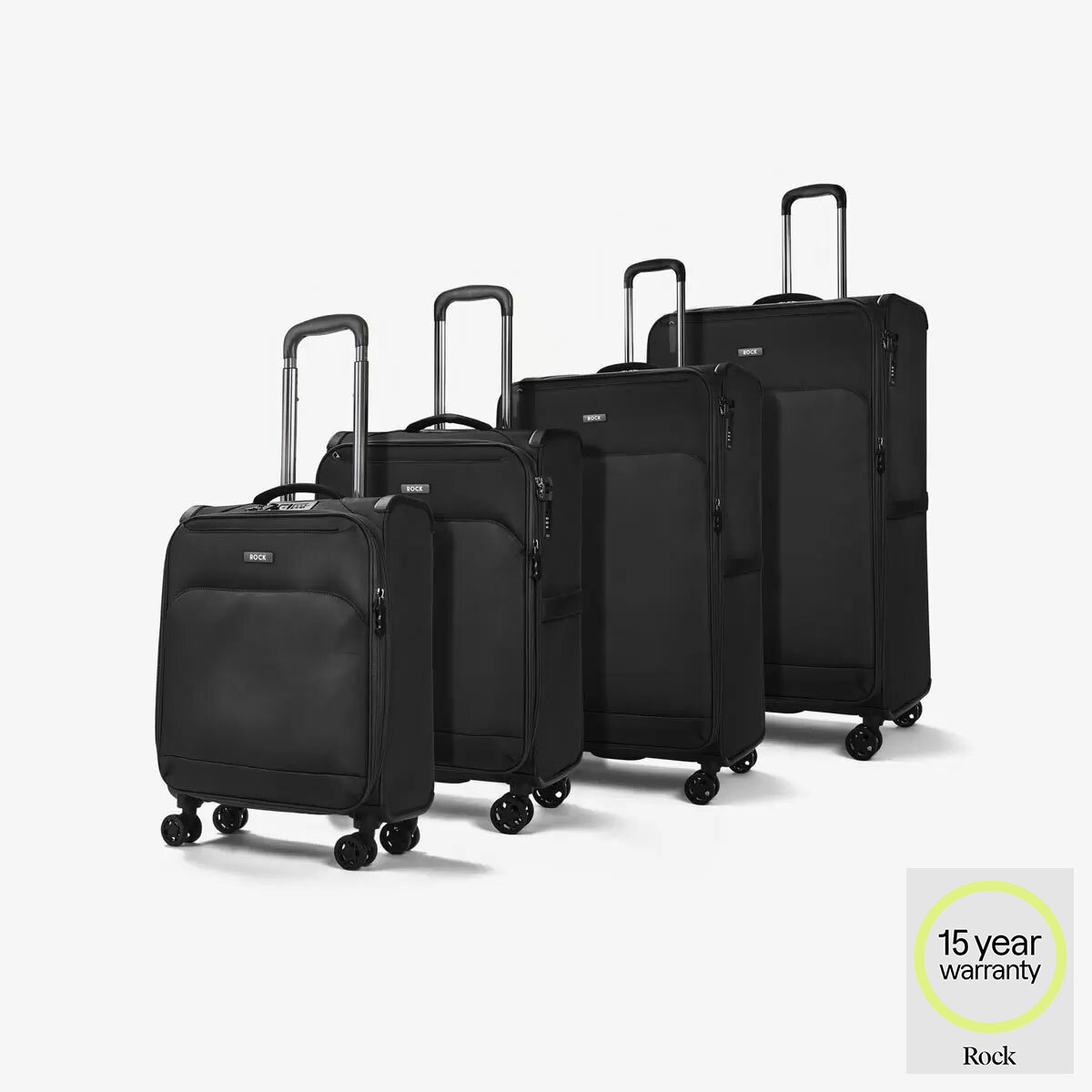 Rock Georgia 4 Piece Softside Luggage Set in 3 Colours