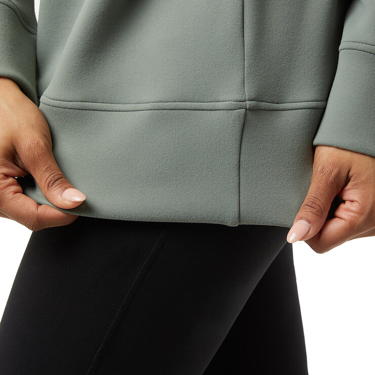 32 Degrees Ladies Sueded Tech Crewneck in Green 32 Degrees Ladies Sueded Tech Crewneck in Green