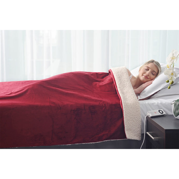 Dreamland Intelliheat Luxury Velvet & Sherpa Heated Overblanket Costco UK