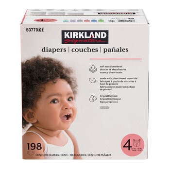 Kirkland Signature Diapers, Size 4 198 Pack