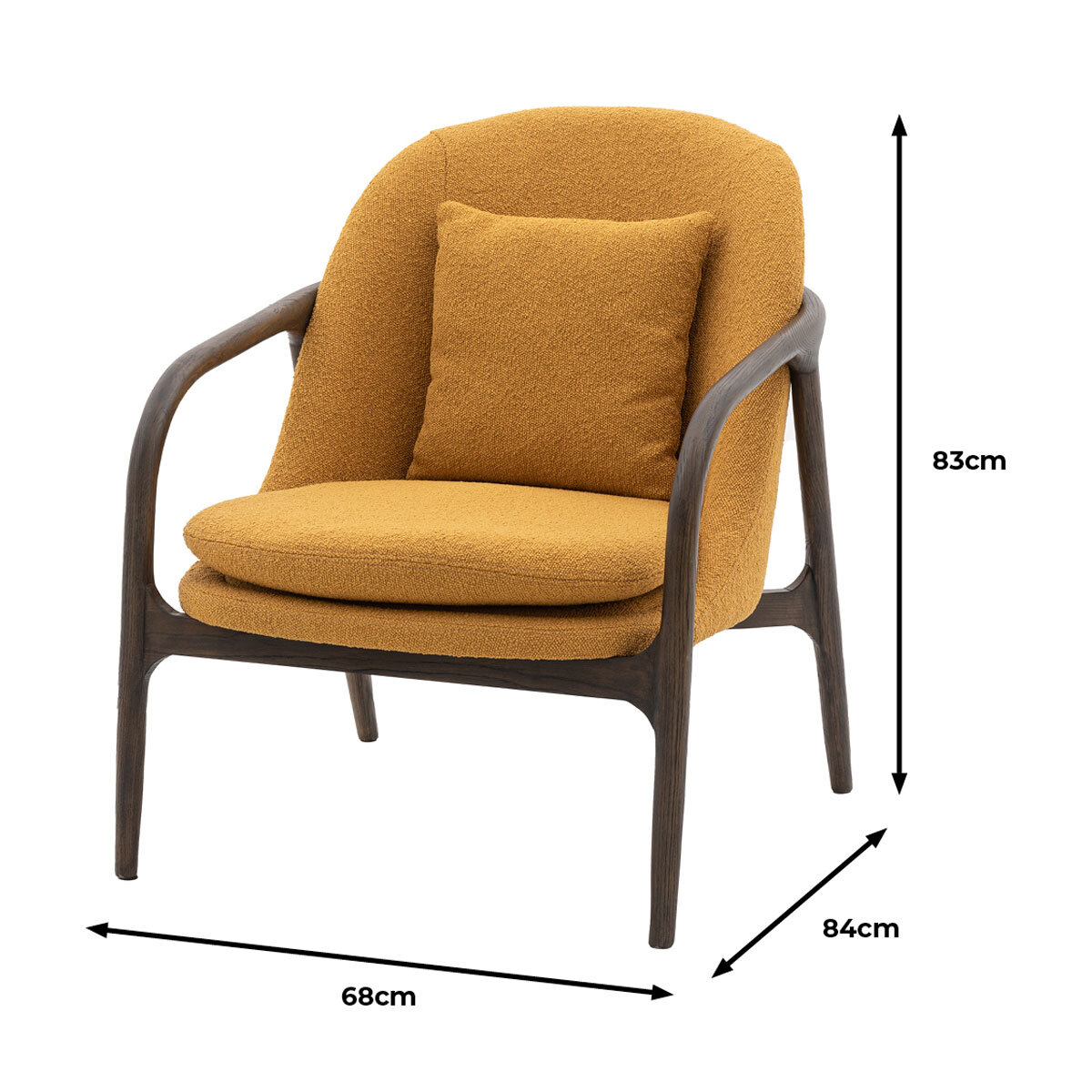 Gallery Alegra Ochre Fabric Armchair
