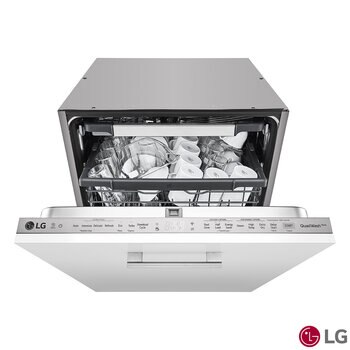 LG DB325TXS 14 Place Setting, TrueSteam, Quadwash Fully Integrated Dishwasher, E Rated