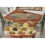 Walnut Tree Fruit & Nut Platter Closed with Contents Laid In Front on a Board