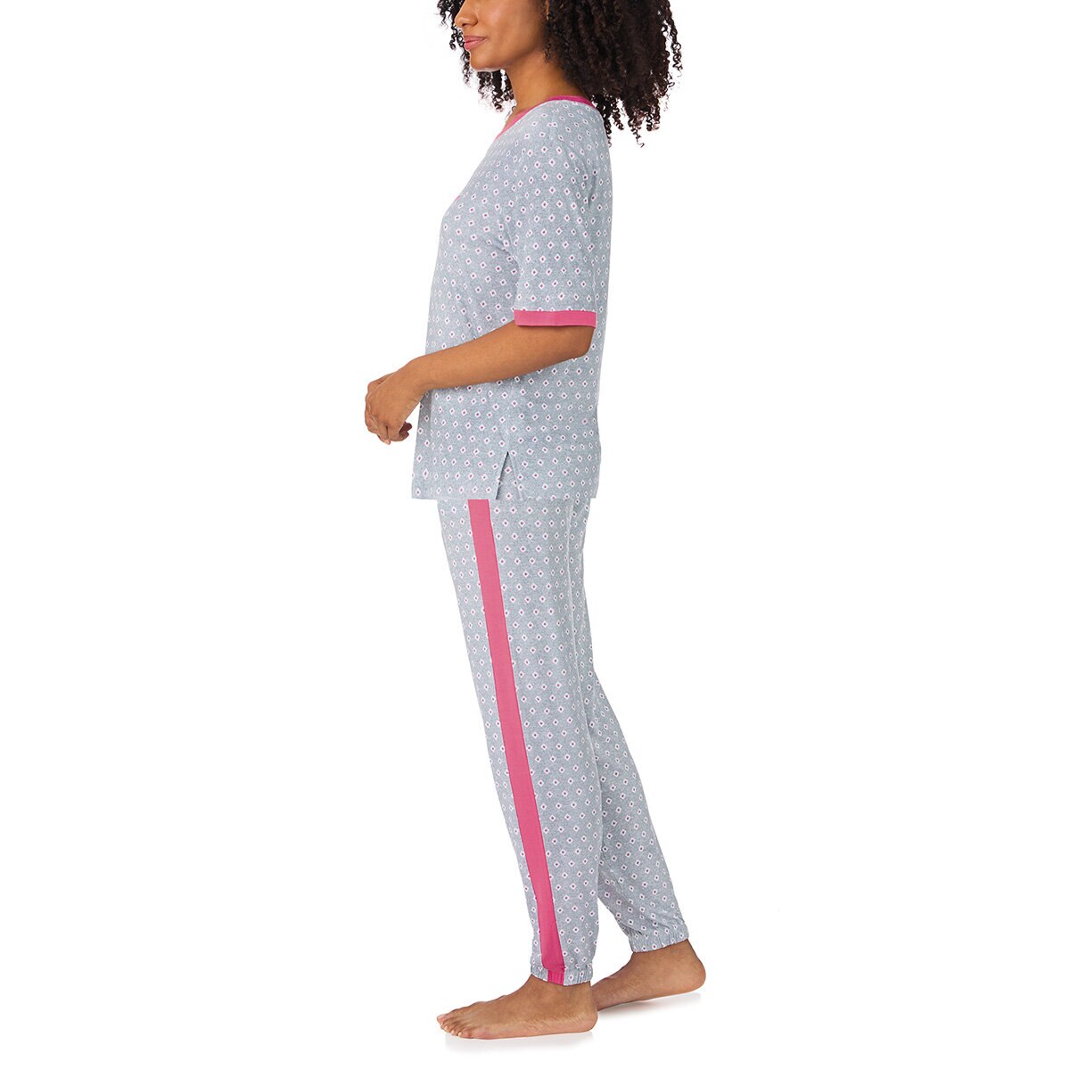 DKNY Ladies Short Sleeve Tee & Jogger Lounge Set in Grey