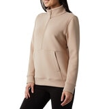 32 Degrees Women's Sueded Tech 1/2 Zip Sweatshirt in Beige