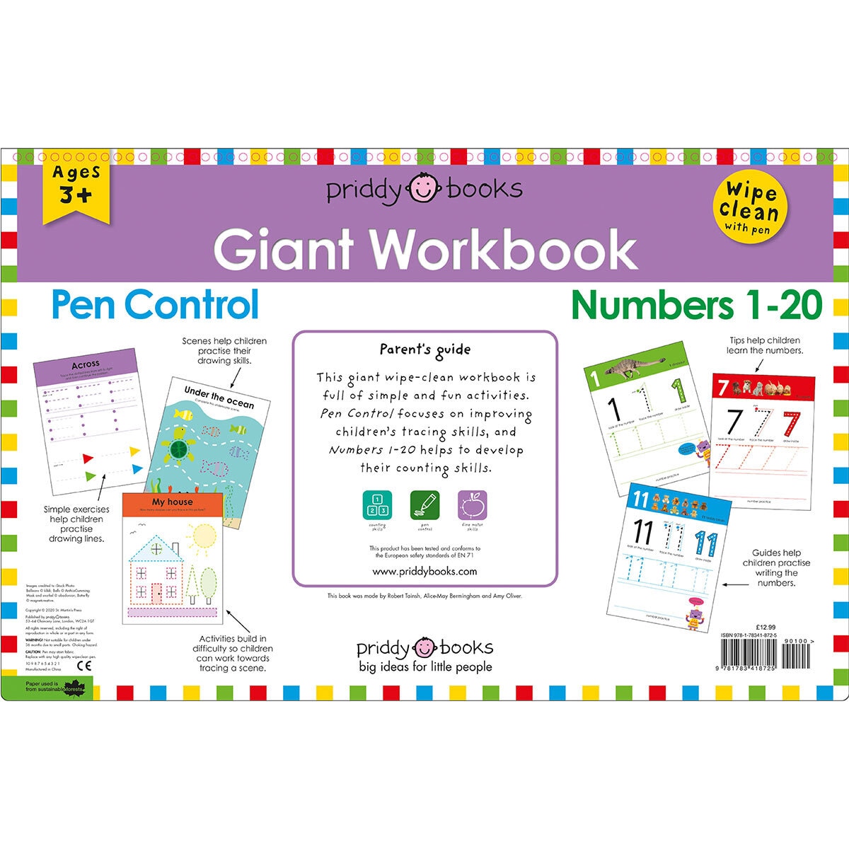 Giant Spiral Wipe-Clean Workbook: Pen Control and Numbers